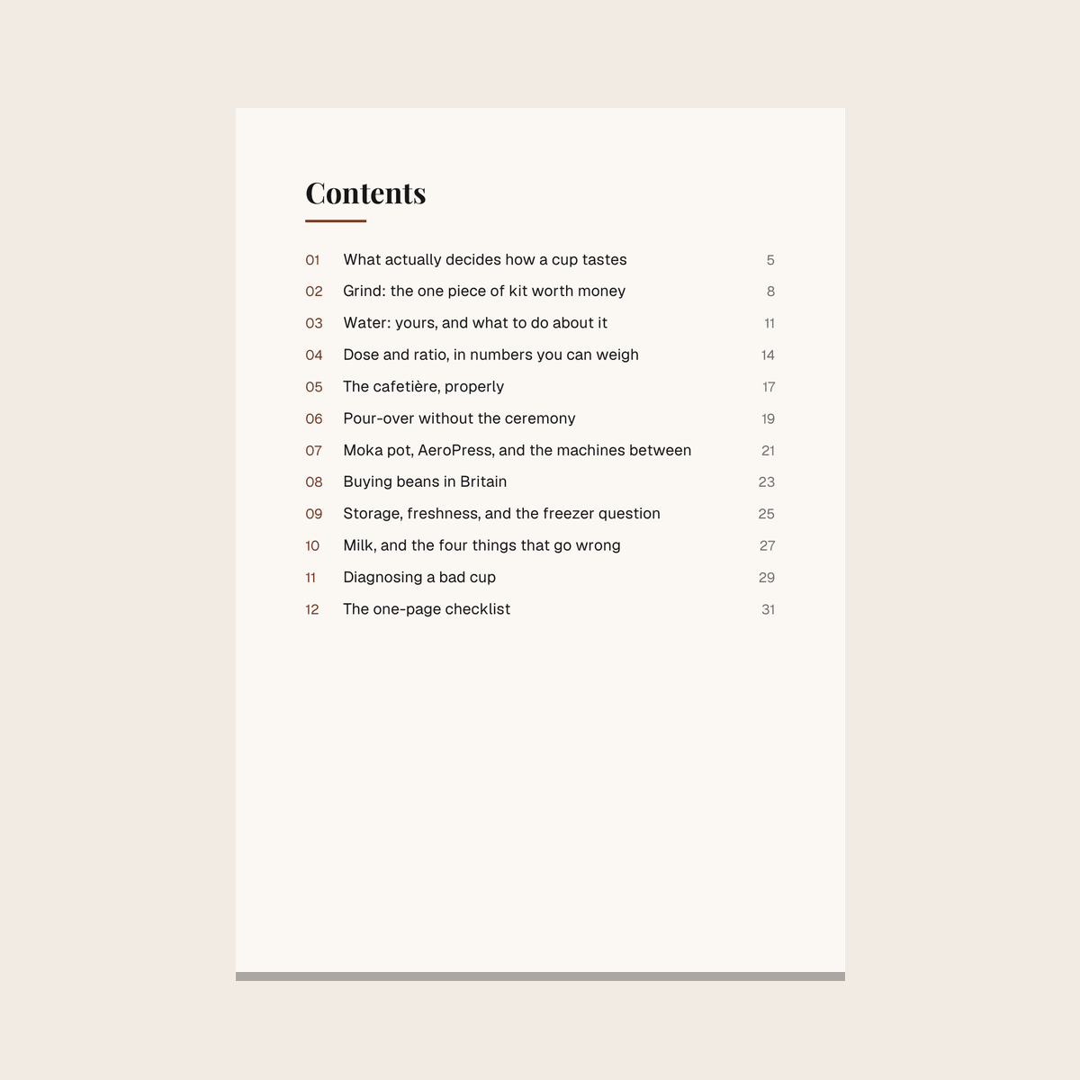 A page from The Home Coffee Handbook